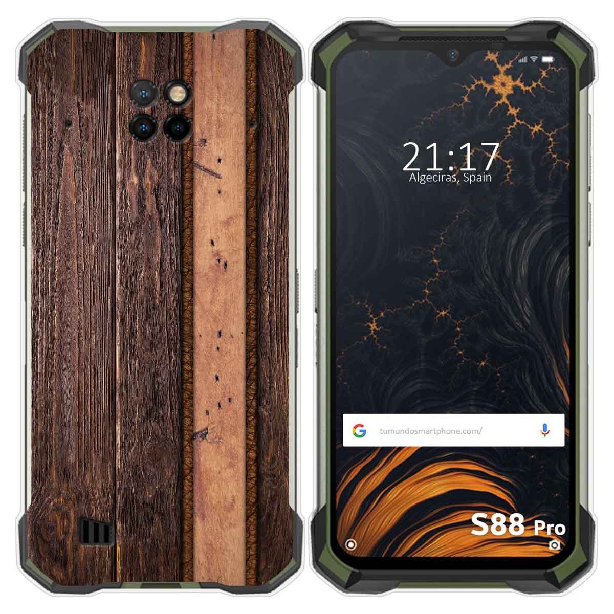 Funda Gel Tpu para Doogee S88 diseño Madera 05 Dibujos