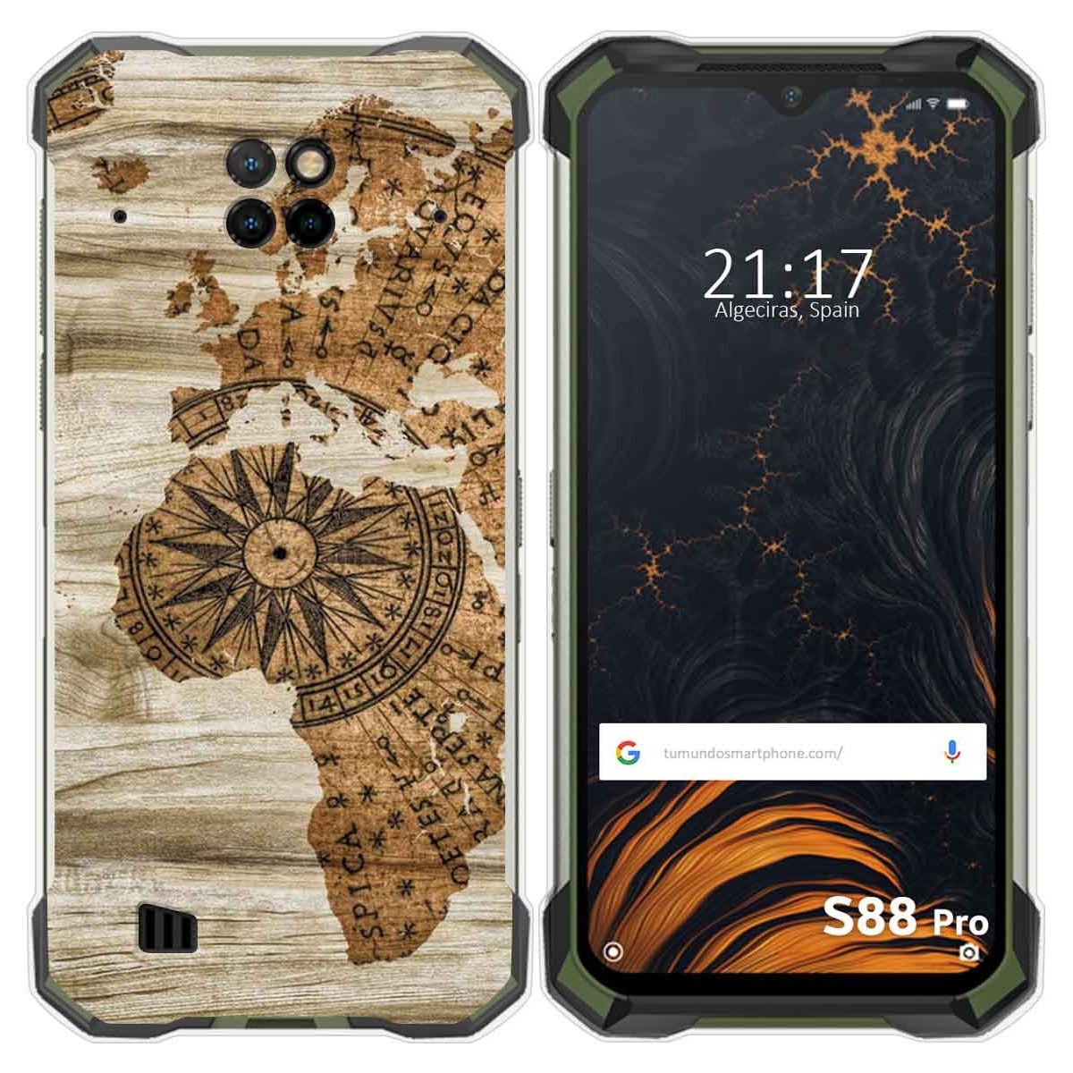 Funda Gel Tpu para Doogee S88 diseño Madera 07 Dibujos