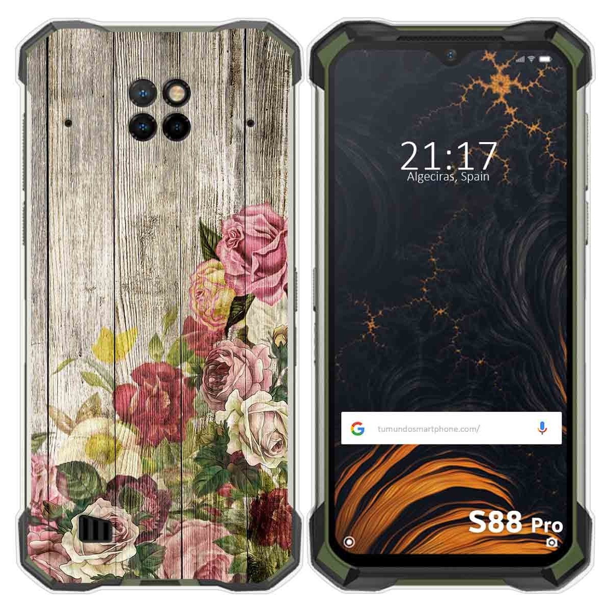 Funda Gel Tpu para Doogee S88 diseño Madera 08 Dibujos
