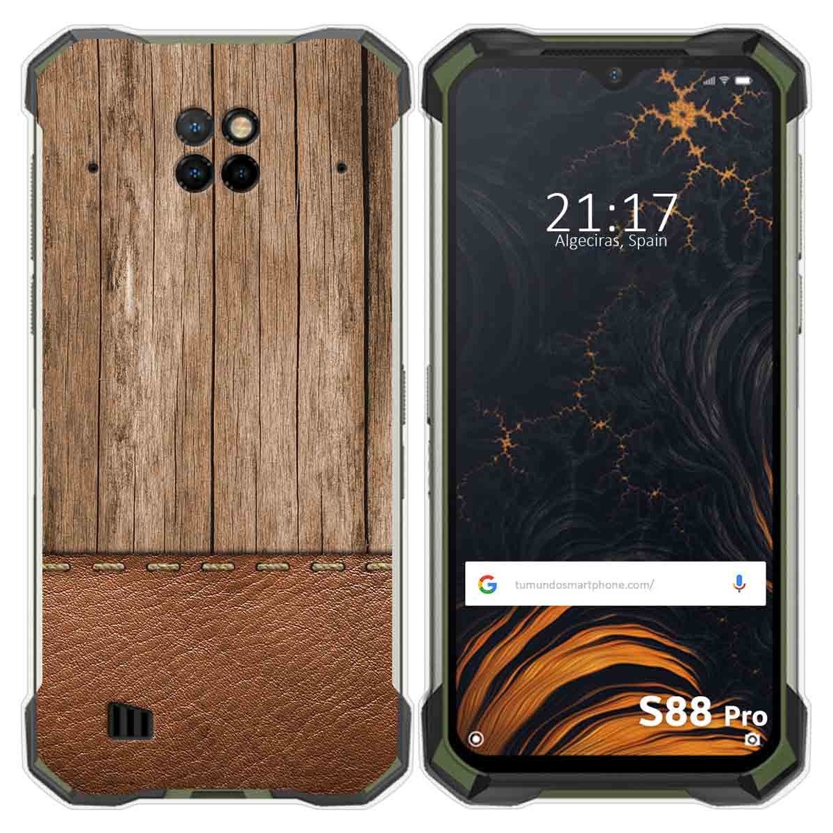 Funda Gel Tpu para Doogee S88 diseño Madera 09 Dibujos