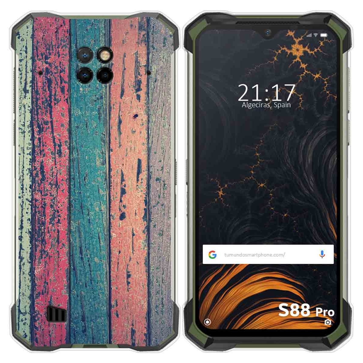 Funda Gel Tpu para Doogee S88 diseño Madera 10 Dibujos