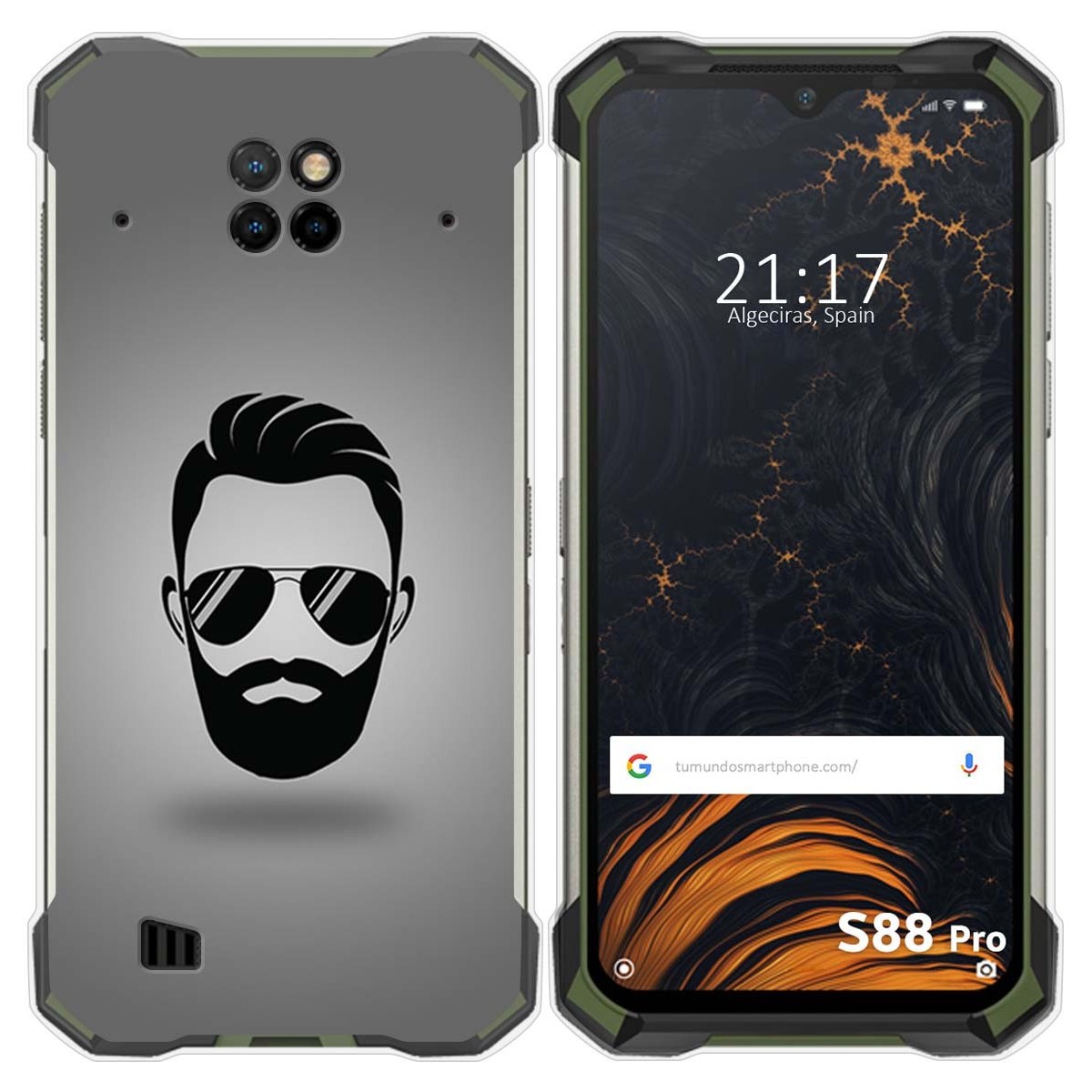 Funda Gel Tpu para Doogee S88 diseño Barba Dibujos