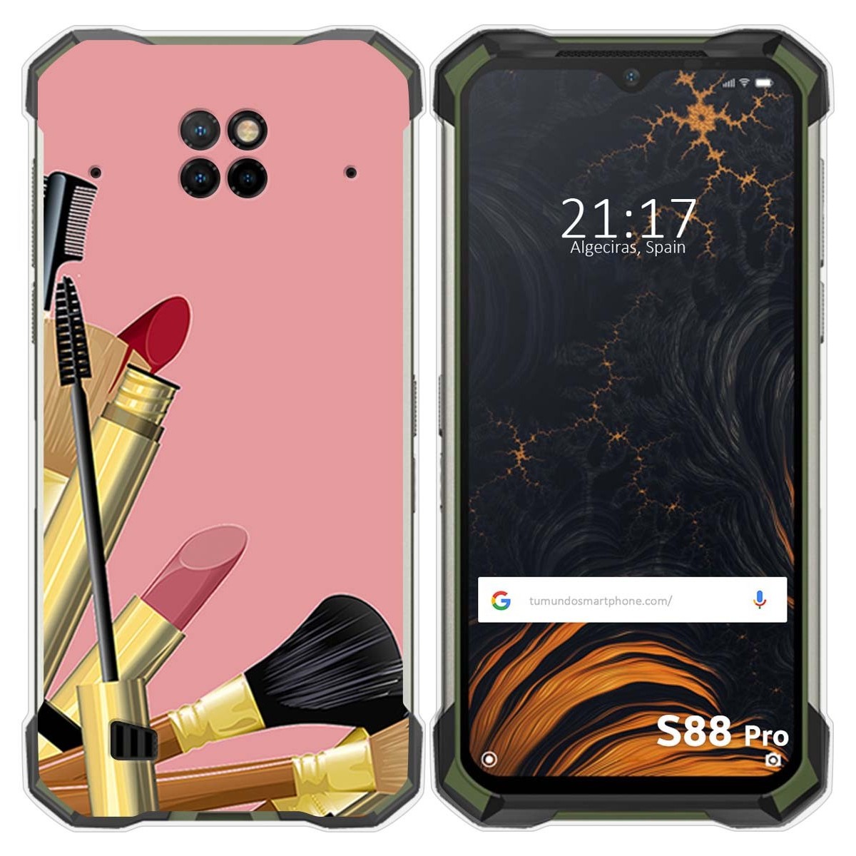 Funda Gel Tpu para Doogee S88 diseño Brochas Dibujos