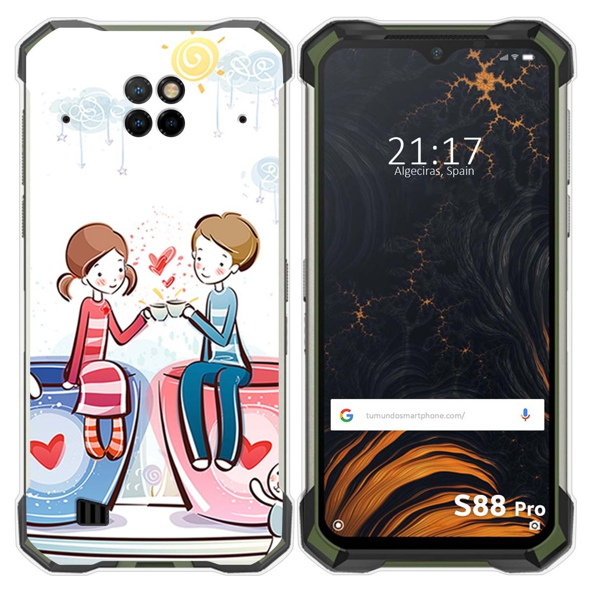 Funda Gel Tpu para Doogee S88 diseño Café Dibujos