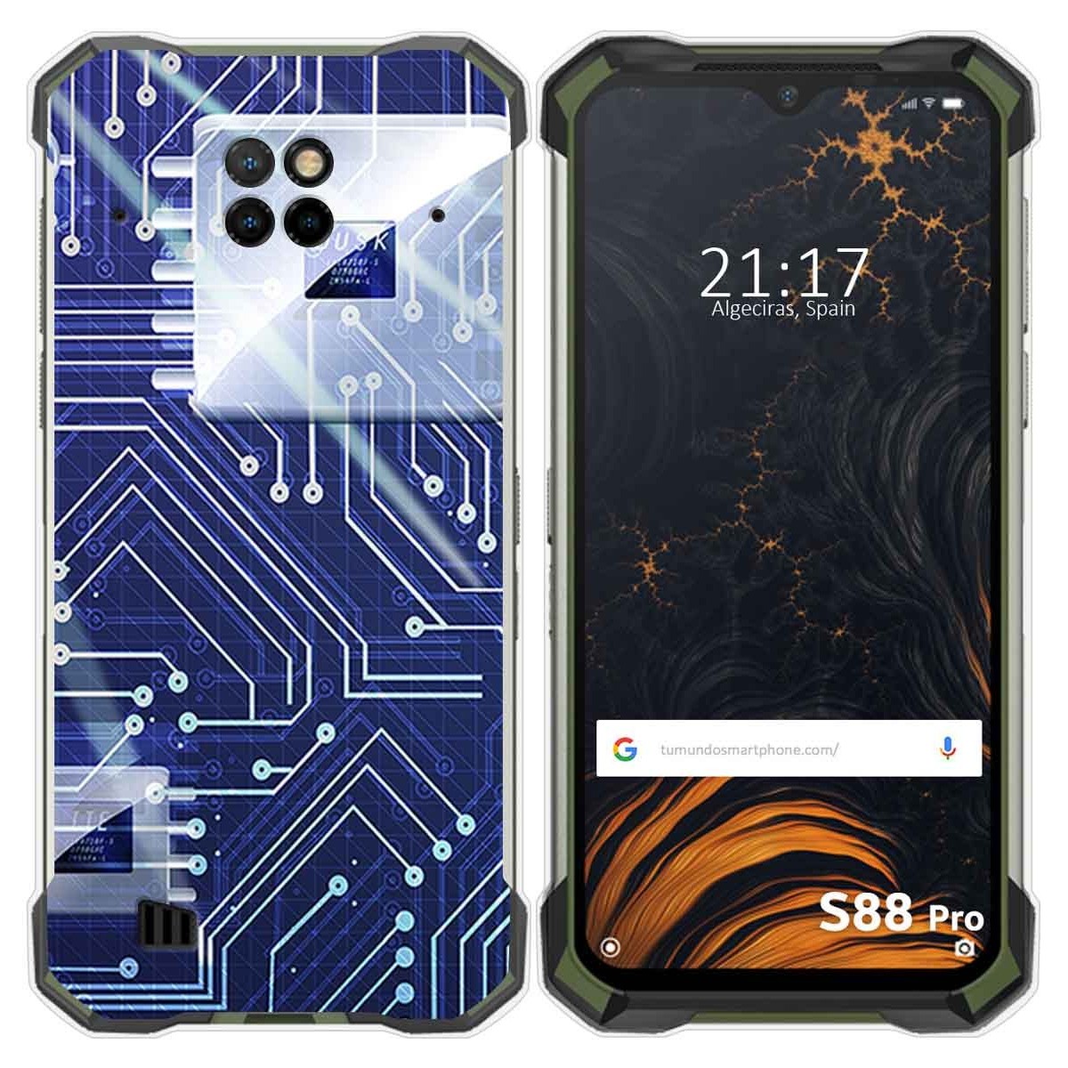 Funda Gel Tpu para Doogee S88 diseño Circuito Dibujos