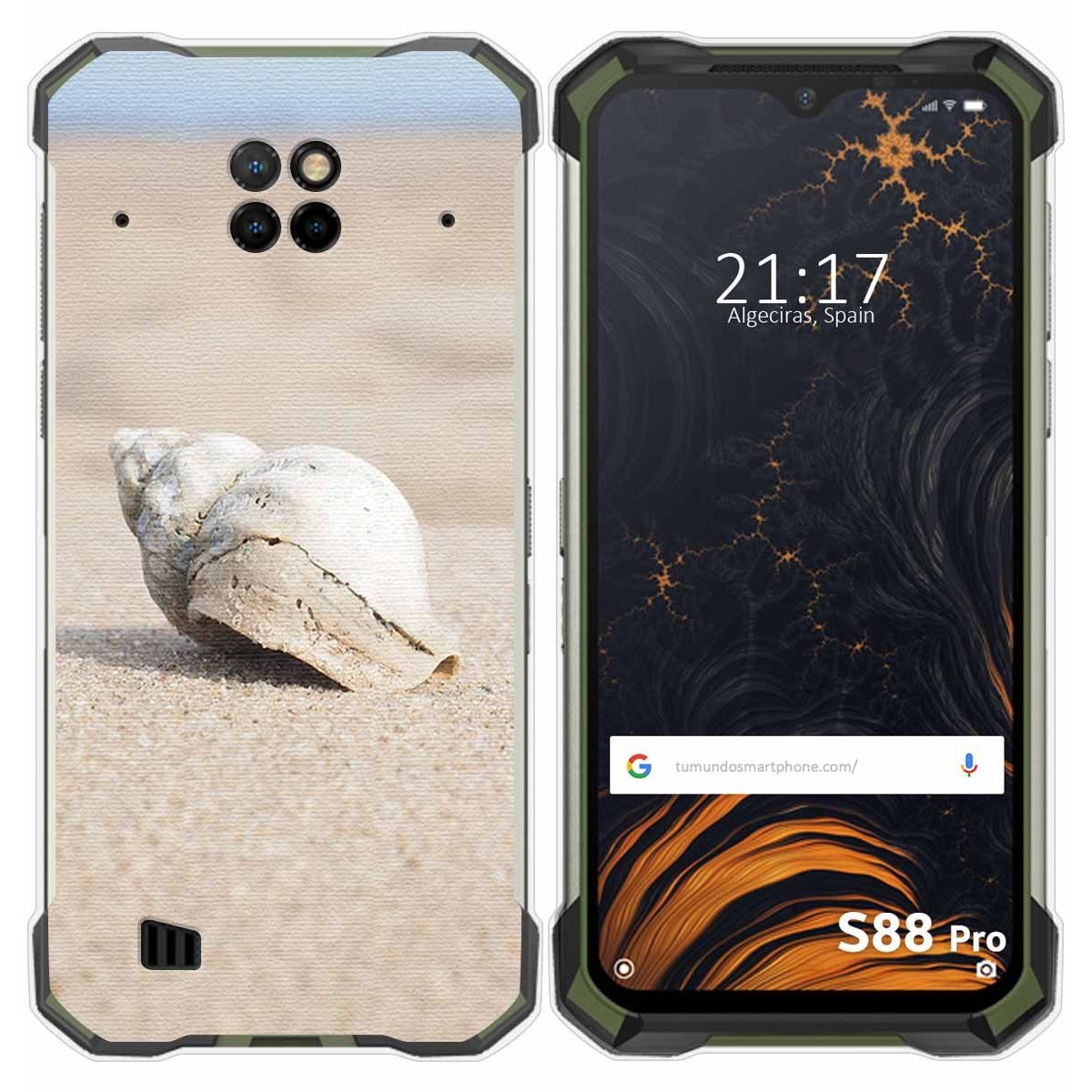 Funda Gel Tpu para Doogee S88 diseño Concha Dibujos