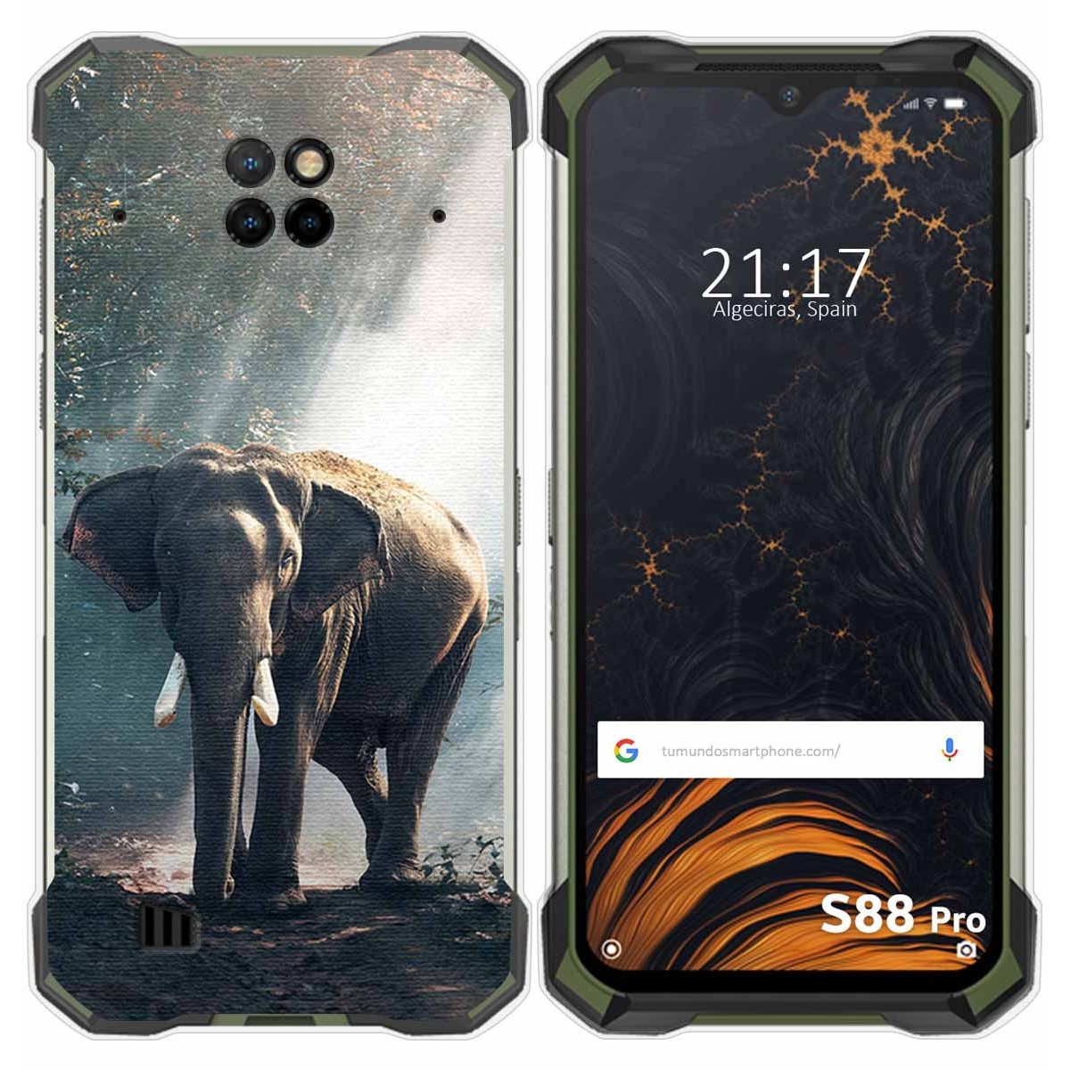 Funda Gel Tpu para Doogee S88 diseño Elefante Dibujos