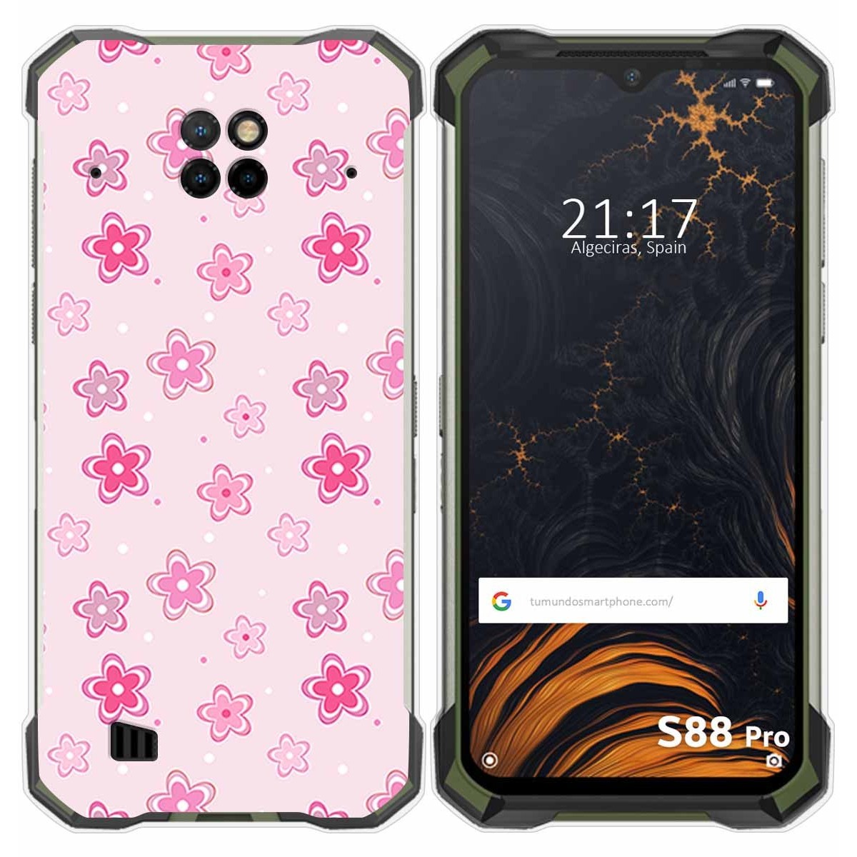 Funda Gel Tpu para Doogee S88 diseño Flores Dibujos