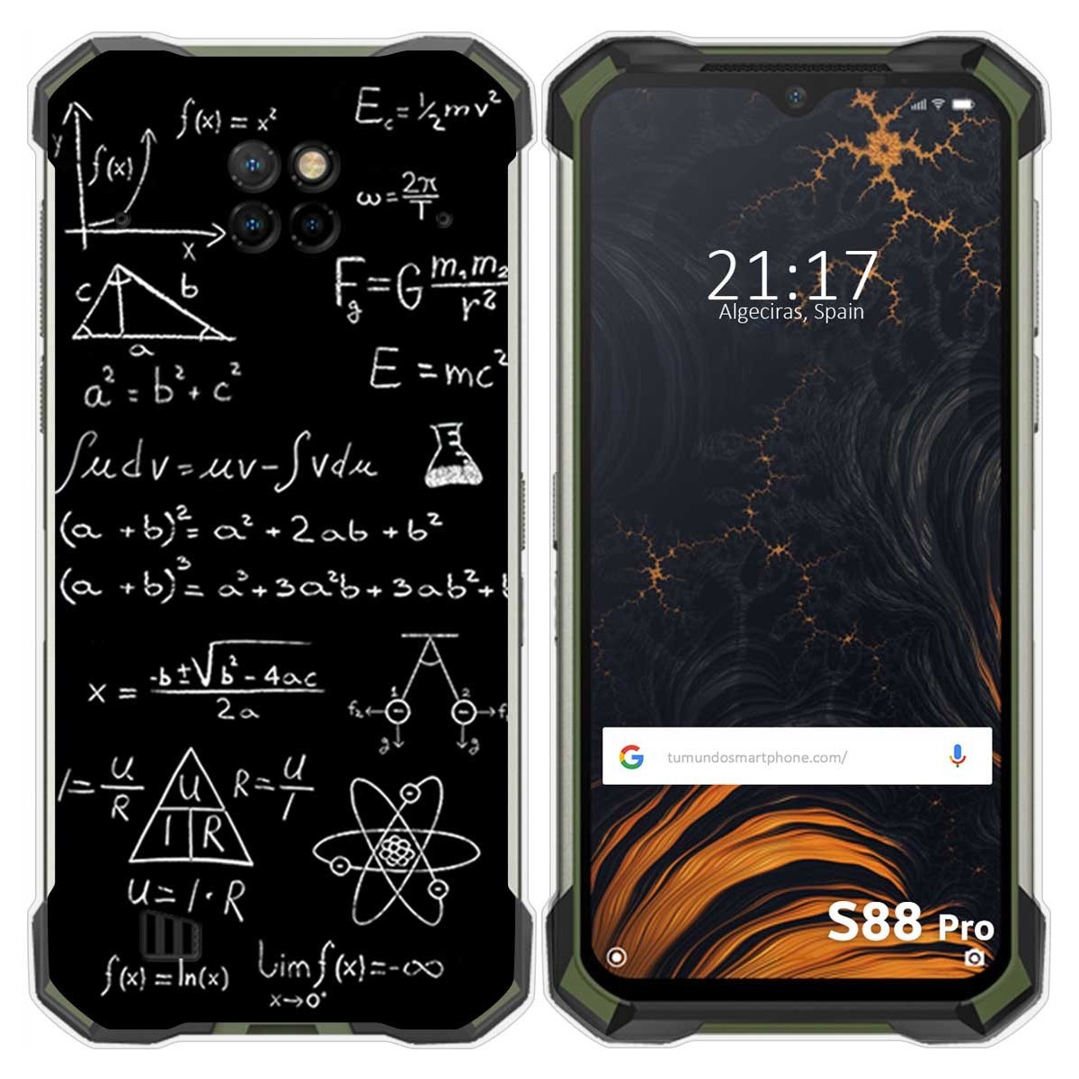 Funda Gel Tpu para Doogee S88 diseño Formulas Dibujos