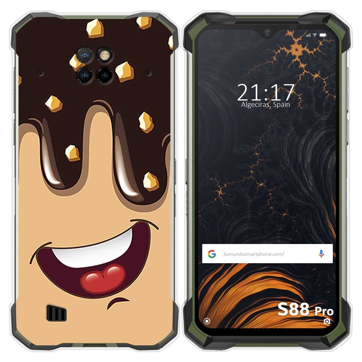Funda Gel Tpu para Doogee S88 diseño Helado Chocolate Dibujos