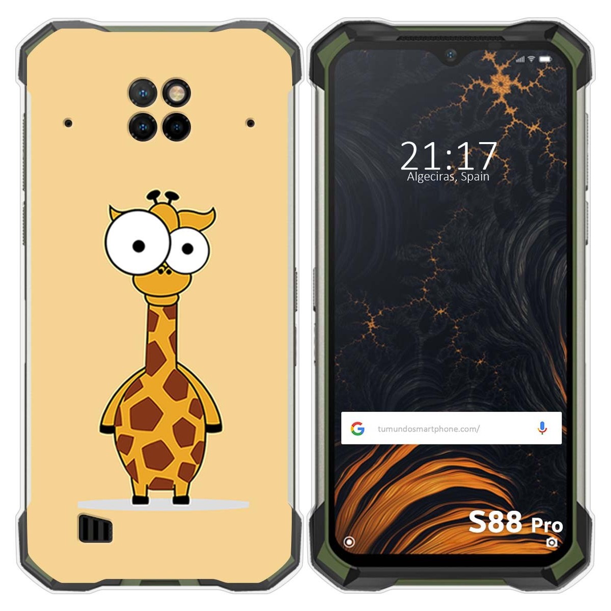 Funda Gel Tpu para Doogee S88 diseño Jirafa Dibujos