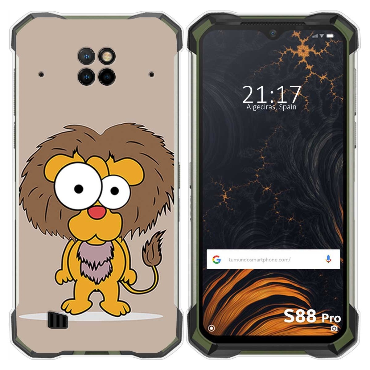 Funda Gel Tpu para Doogee S88 diseño Leon Dibujos