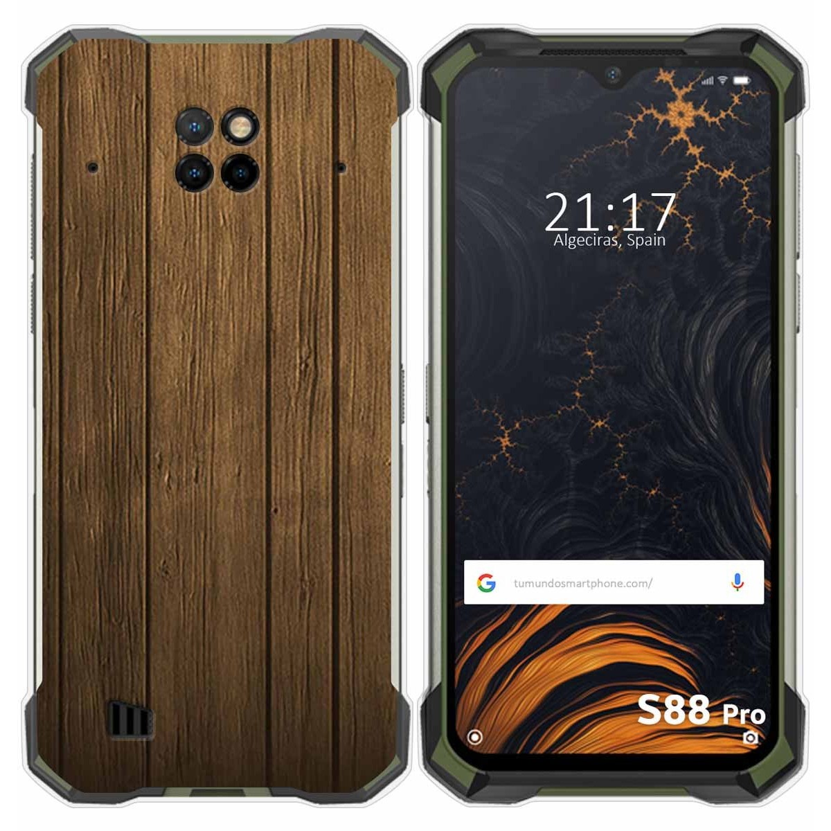Funda Gel Tpu para Doogee S88 diseño Madera Dibujos