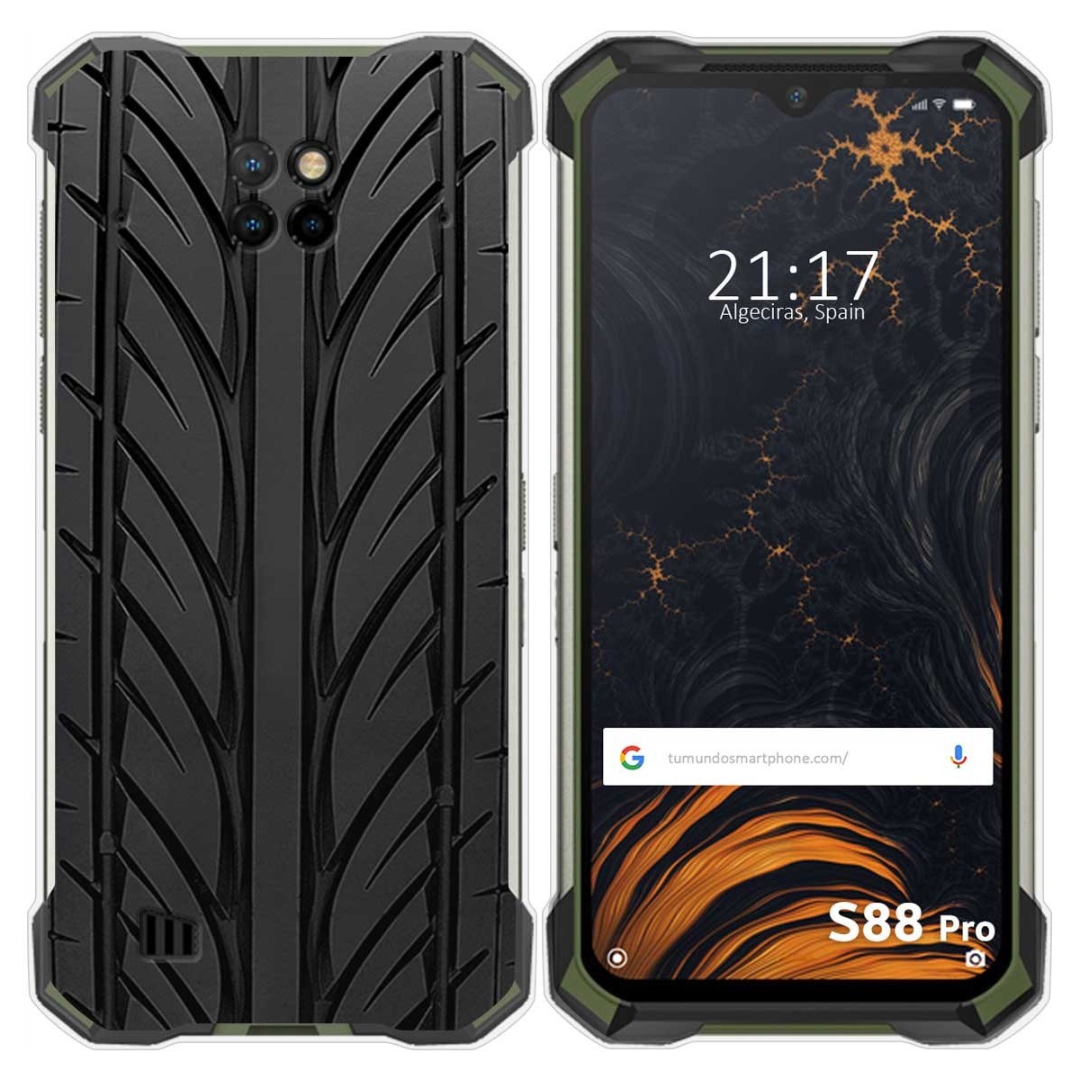 Funda Gel Tpu para Doogee S88 diseño Neumatico Dibujos