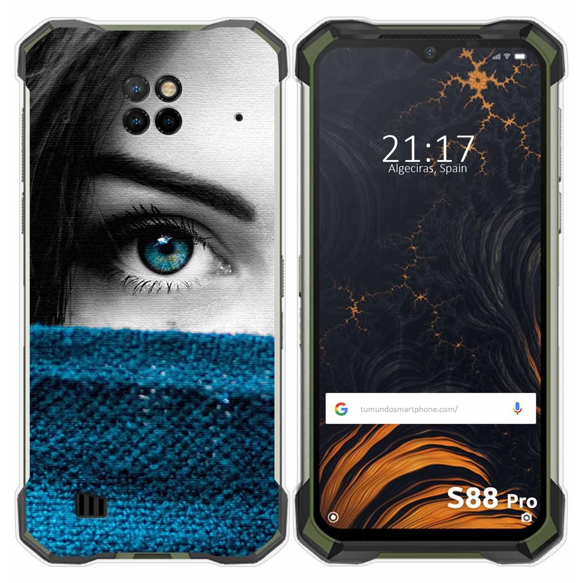Funda Gel Tpu para Doogee S88 diseño Ojo Dibujos
