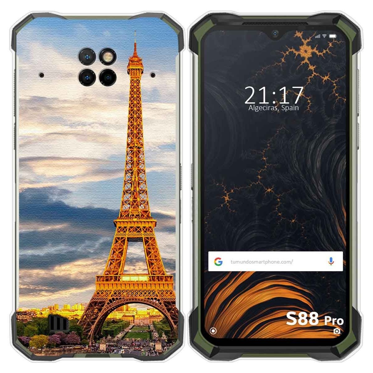 Funda Gel Tpu para Doogee S88 diseño Paris Dibujos