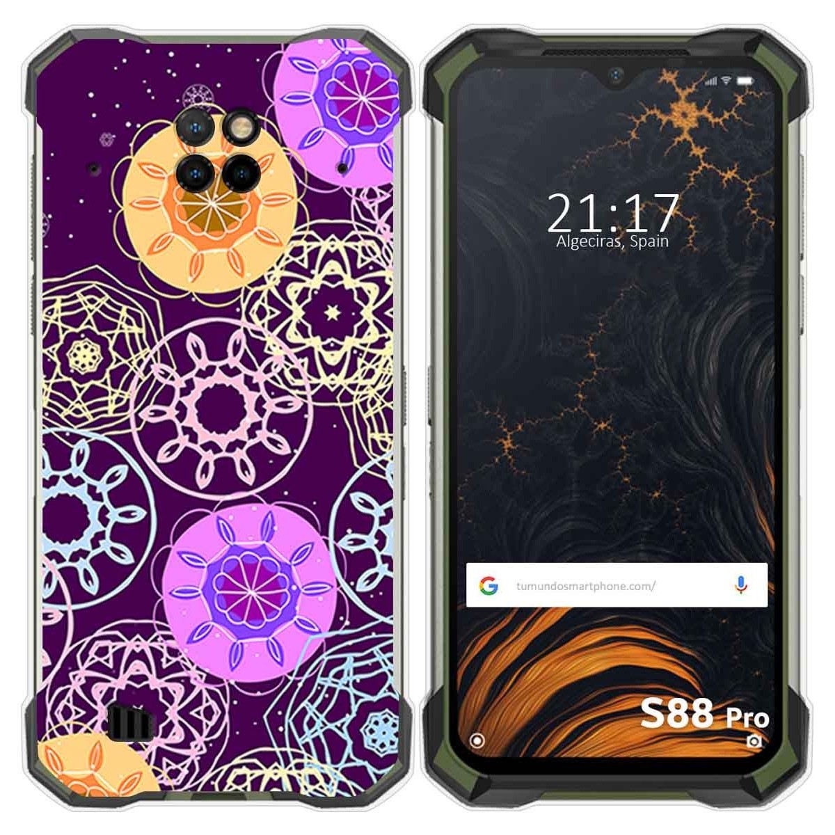 Funda Gel Tpu para Doogee S88 diseño Radial Dibujos
