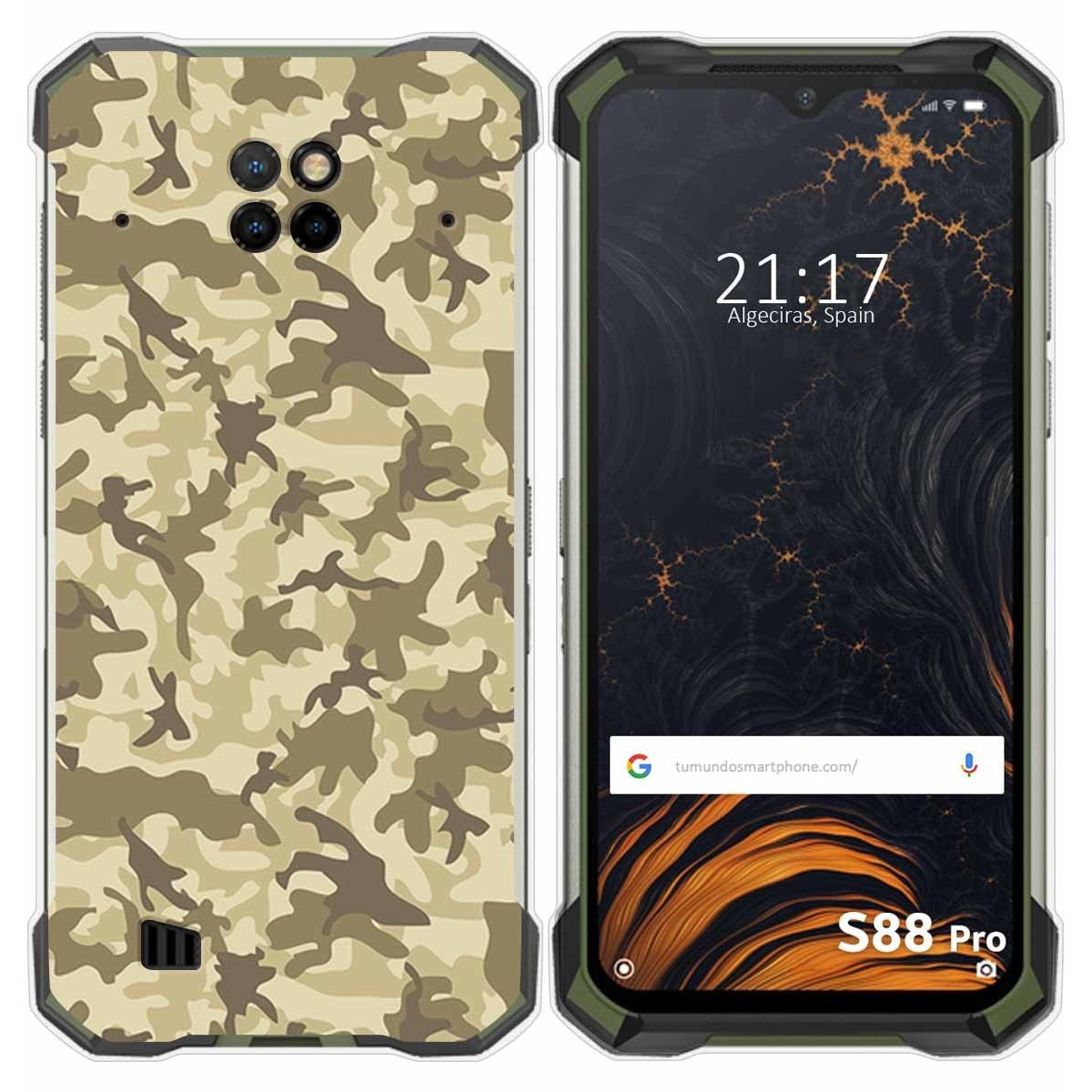 Funda Gel Tpu para Doogee S88 diseño Sand Camuflaje Dibujos