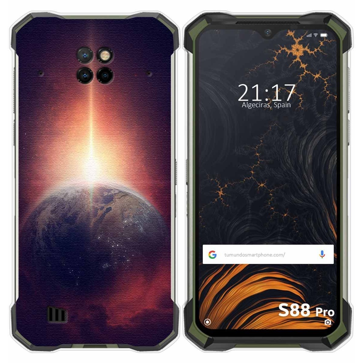 Funda Gel Tpu para Doogee S88 diseño Tierra Dibujos