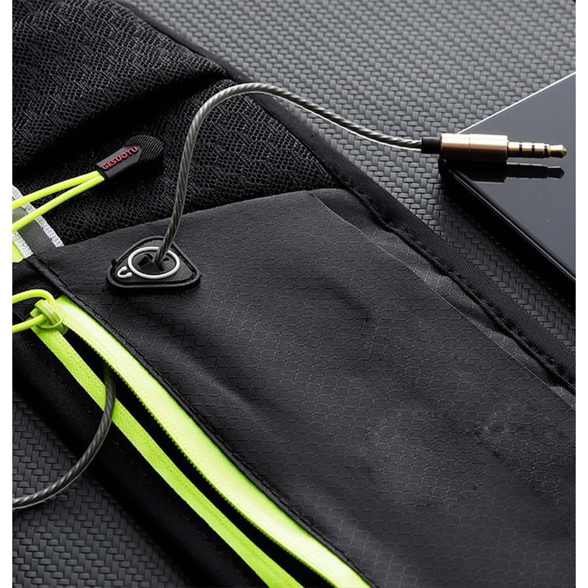 Cinturon Riñonera Reflectante para Correr Color Azul / Negro