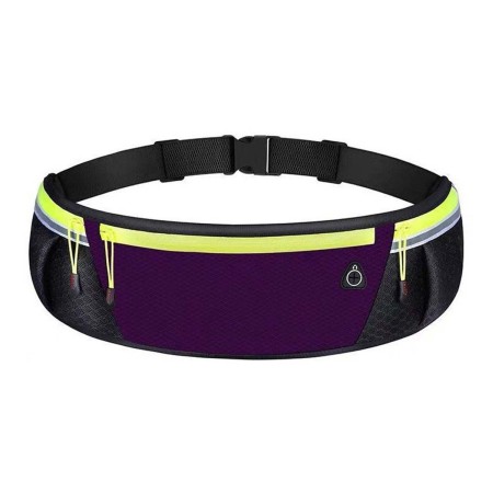 Cinturon Riñonera Reflectante para Correr Color Morado / Negro