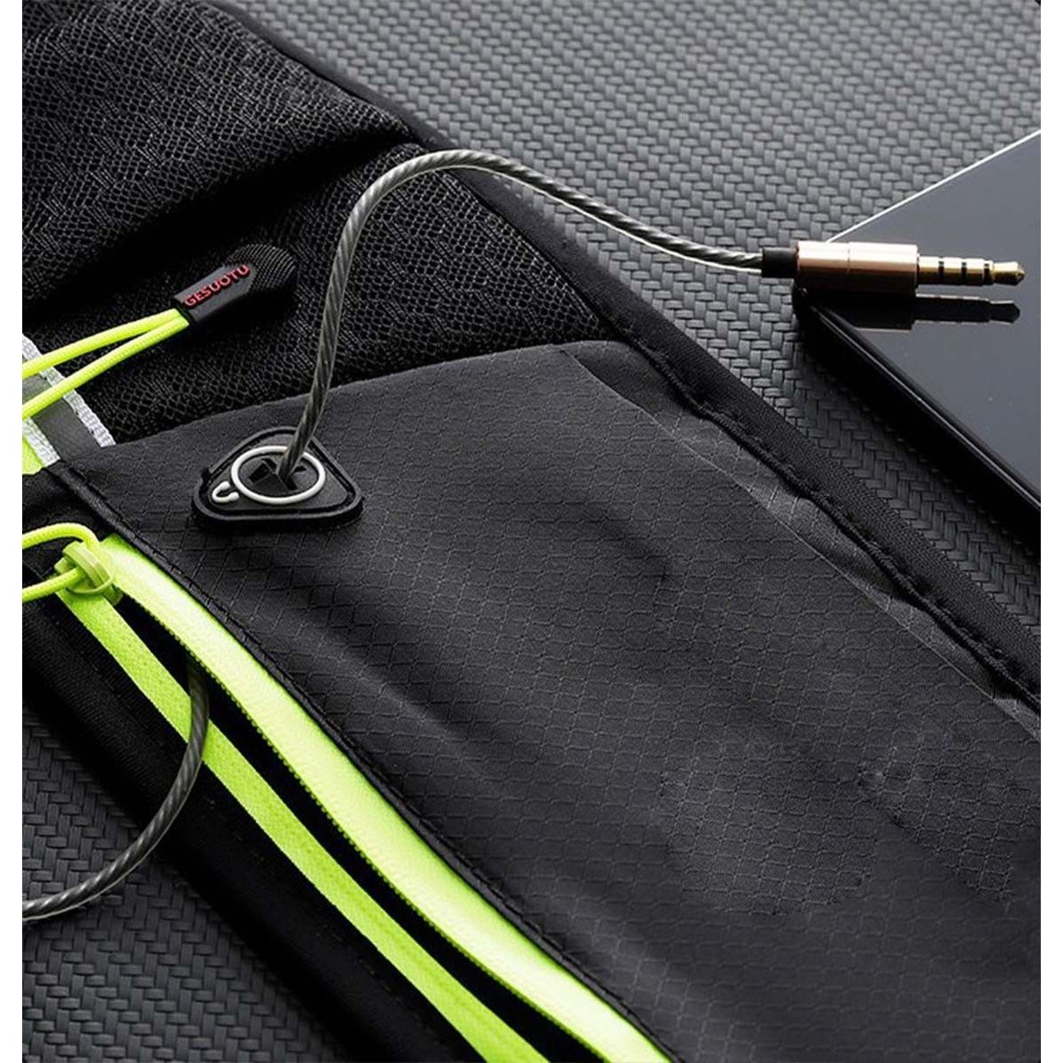 Cinturon Riñonera Reflectante para Correr Color Morado / Negro