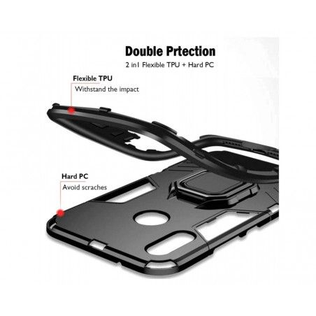 Funda Tough Armor con Anillo Giratorio Negra para OnePlus Nord N10 5G