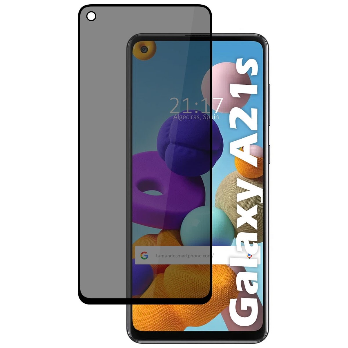 Protector Cristal Templado Completo 5D Antiespías para Samsung Galaxy A21s Vidrio