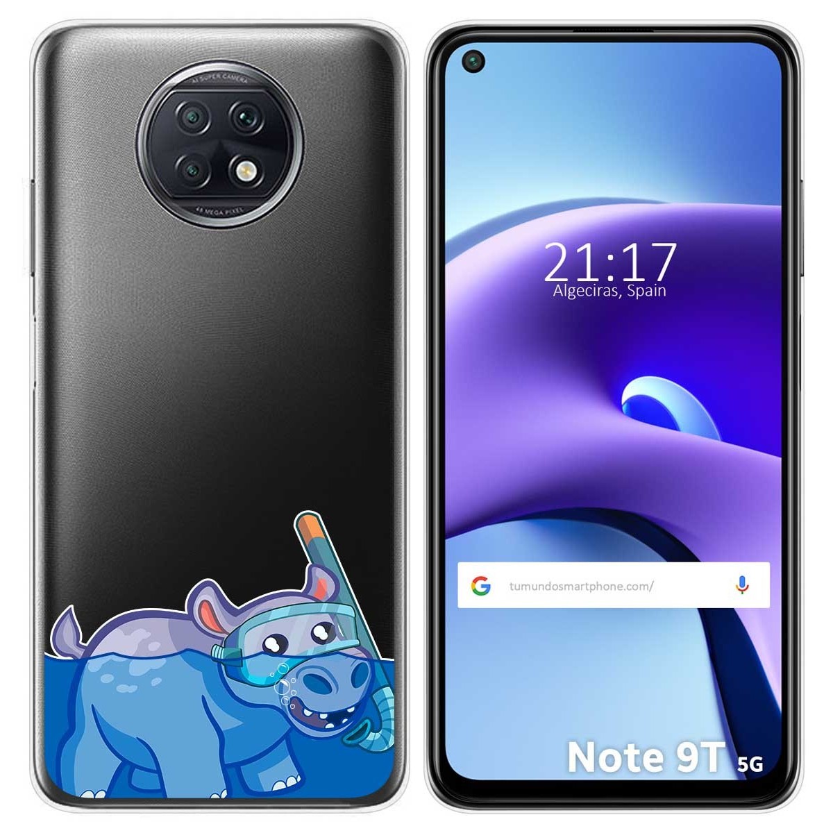 Funda Gel Transparente para Xiaomi Redmi Note 9T 5G diseño Hipo Dibujos