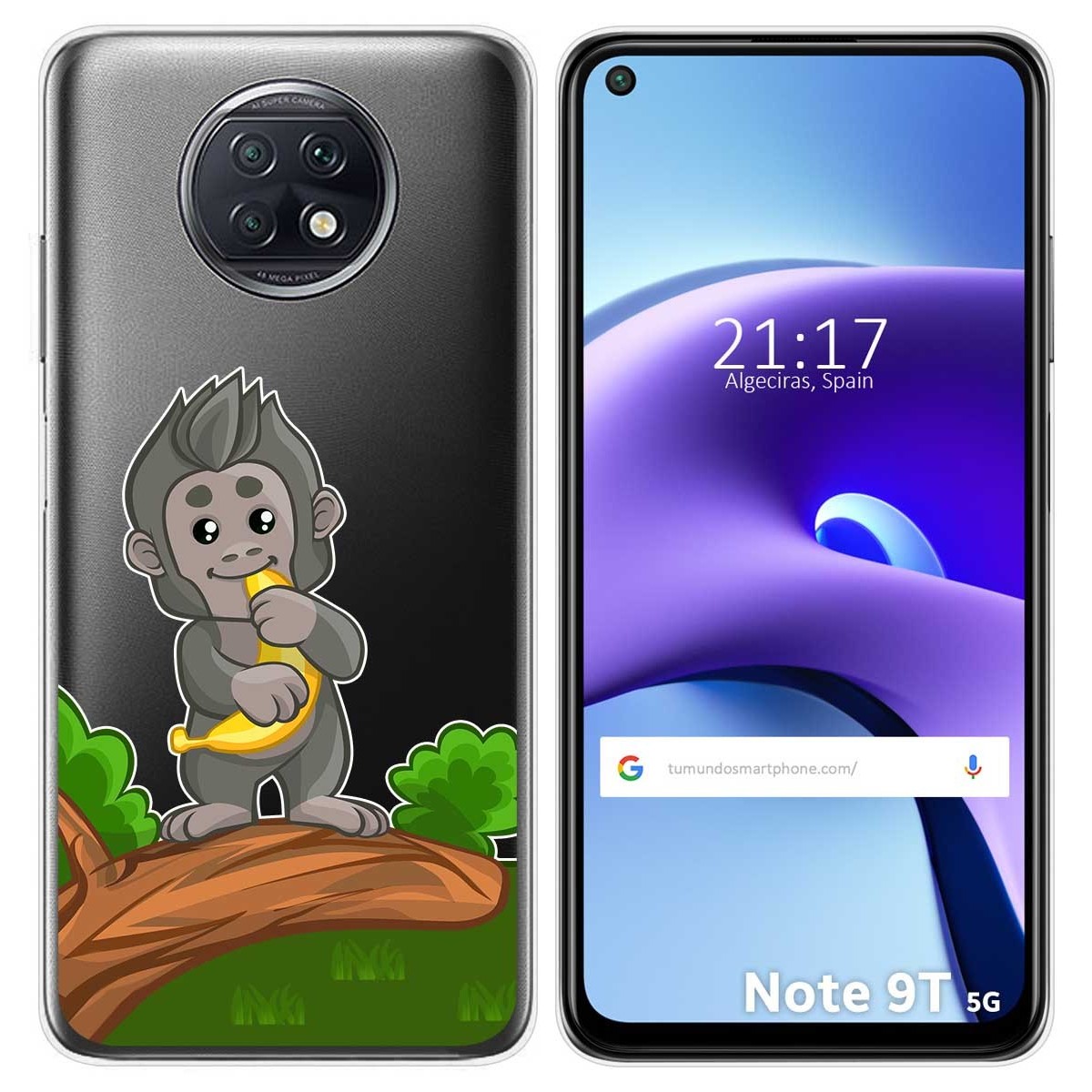 Funda Gel Transparente para Xiaomi Redmi Note 9T 5G diseño Mono Dibujos