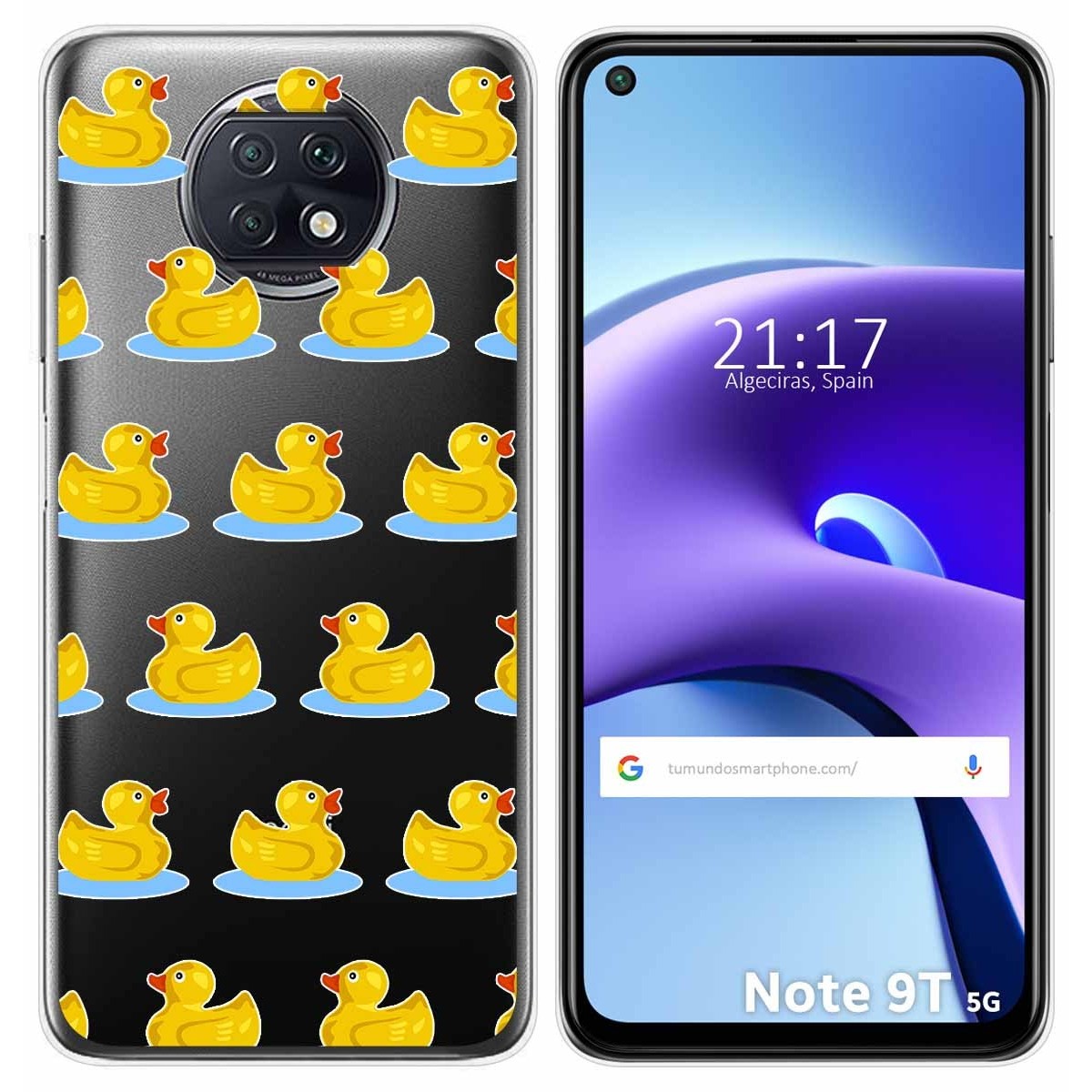 Funda Gel Transparente para Xiaomi Redmi Note 9T 5G diseño Pato Dibujos
