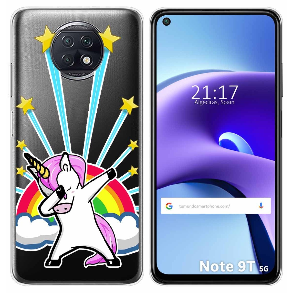 Funda Gel Transparente para Xiaomi Redmi Note 9T 5G diseño Unicornio Dibujos