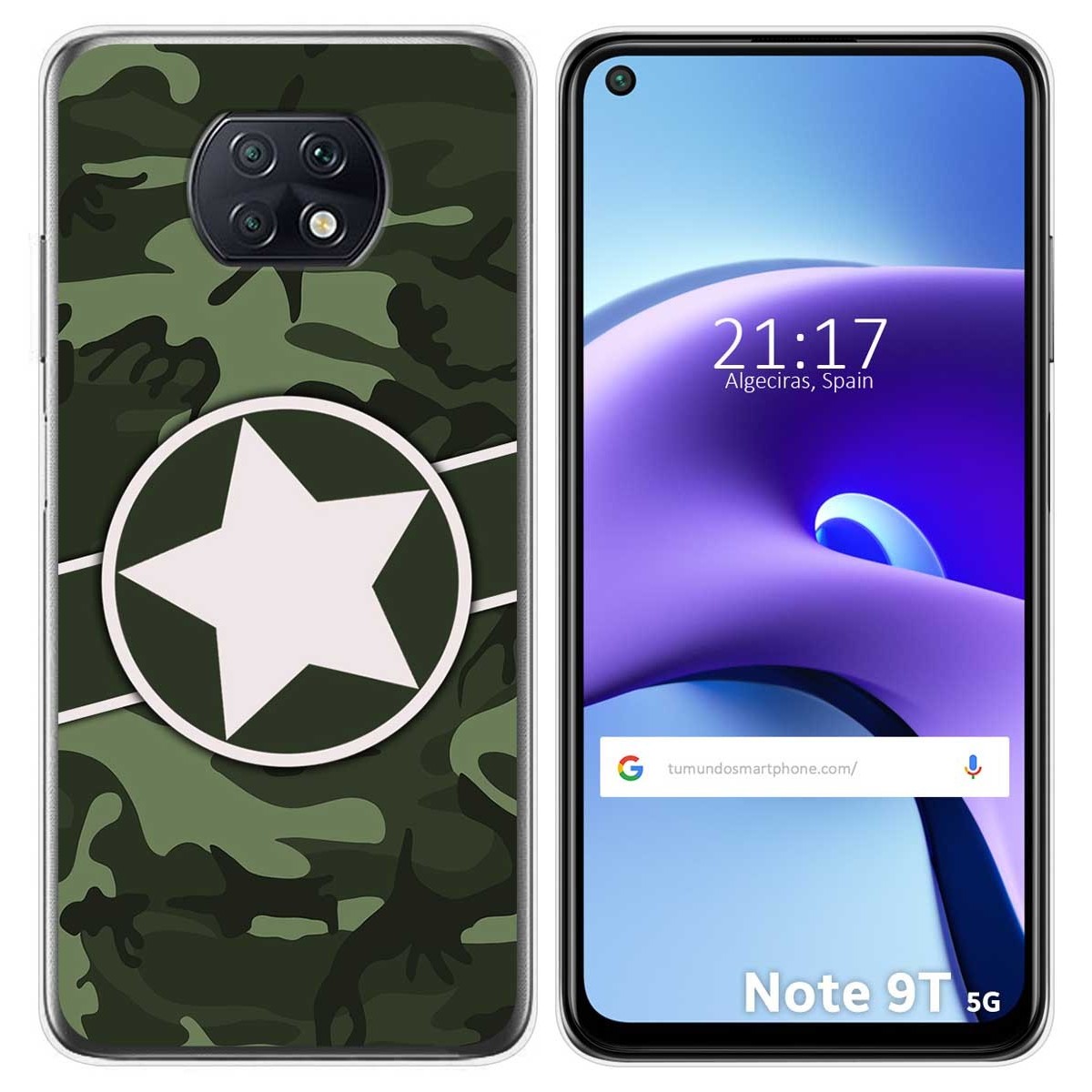 Funda Gel Tpu para Xiaomi Redmi Note 9T 5G diseño Camuflaje 01 Dibujos