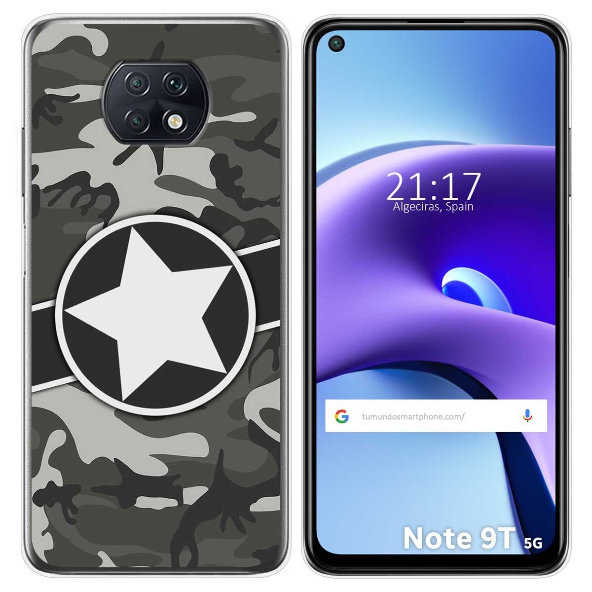 Funda Gel Tpu para Xiaomi Redmi Note 9T 5G diseño Camuflaje 02 Dibujos