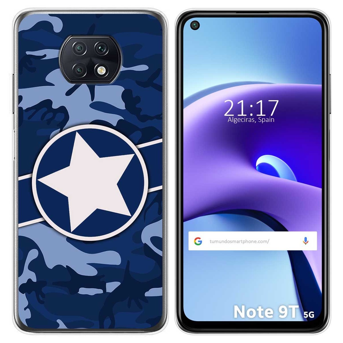 Funda Gel Tpu para Xiaomi Redmi Note 9T 5G diseño Camuflaje 03 Dibujos
