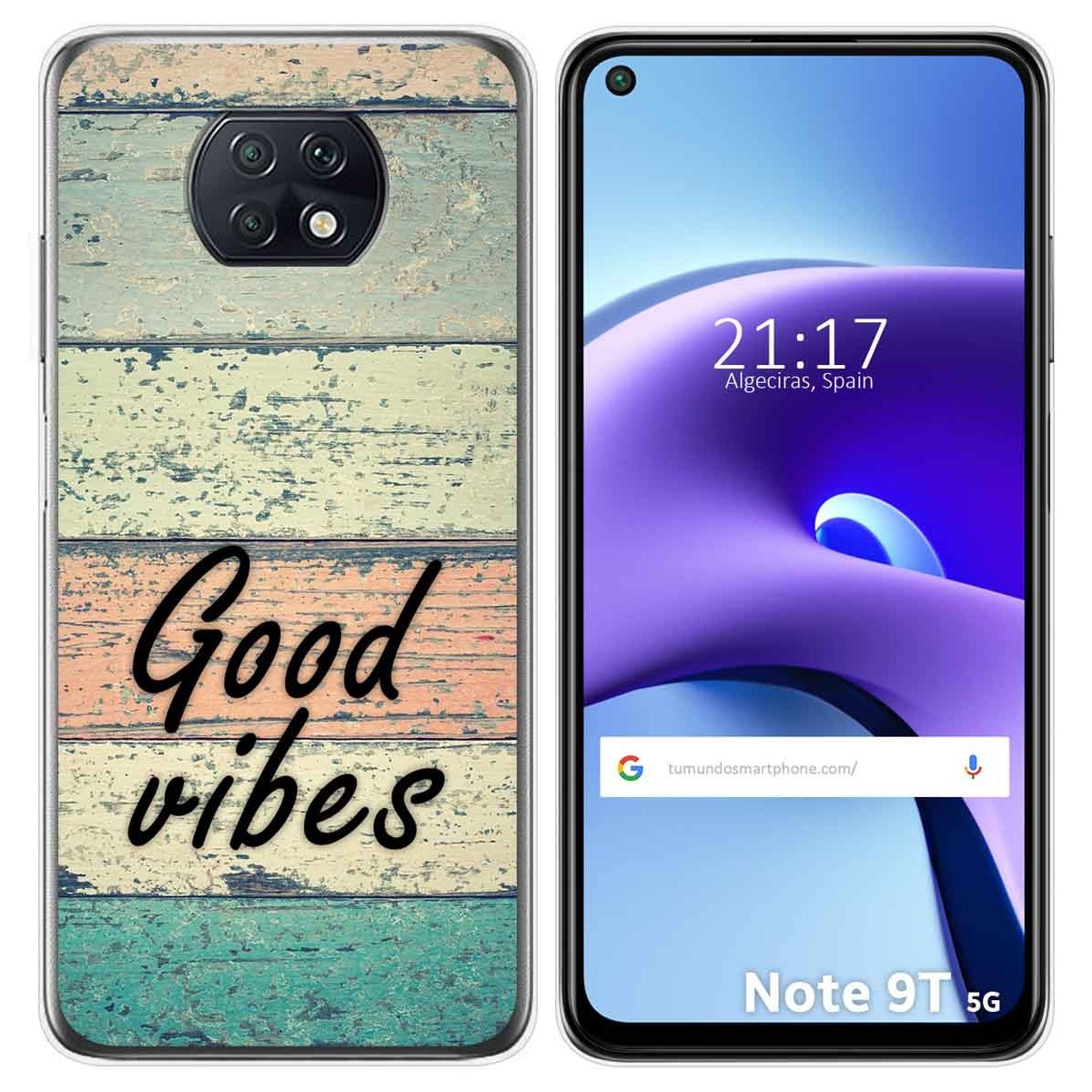 Funda Gel Tpu para Xiaomi Redmi Note 9T 5G diseño Madera 01 Dibujos