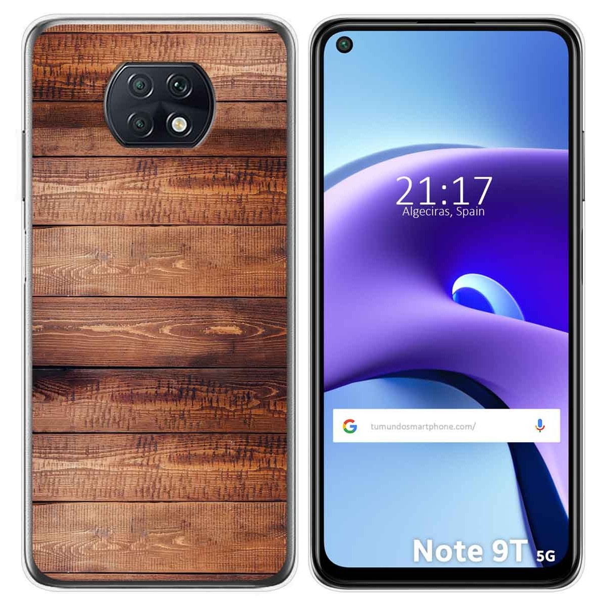 Funda Gel Tpu para Xiaomi Redmi Note 9T 5G diseño Madera 02 Dibujos