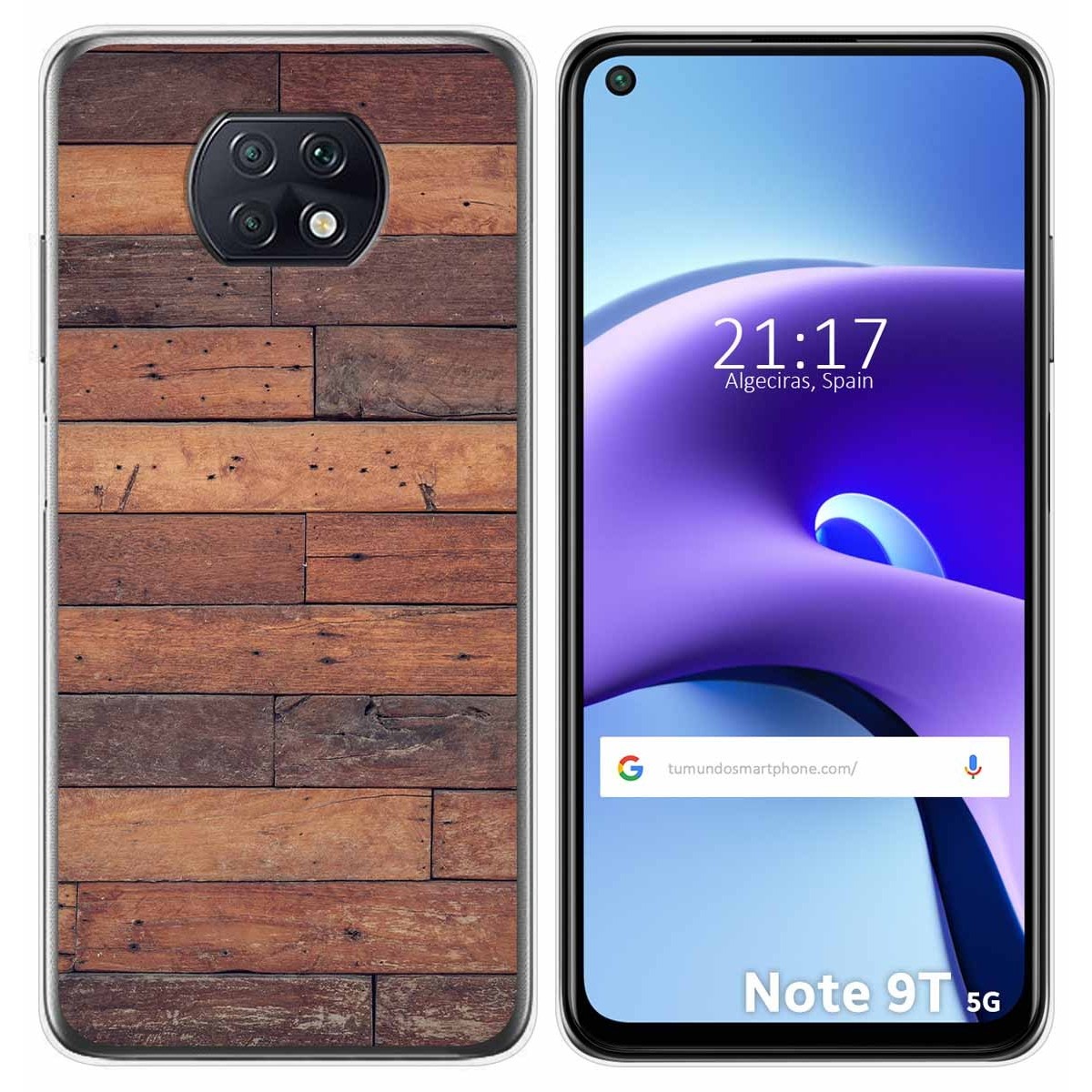 Funda Gel Tpu para Xiaomi Redmi Note 9T 5G diseño Madera 03 Dibujos