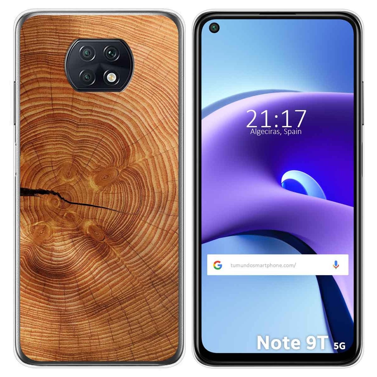 Funda Gel Tpu para Xiaomi Redmi Note 9T 5G diseño Madera 04 Dibujos