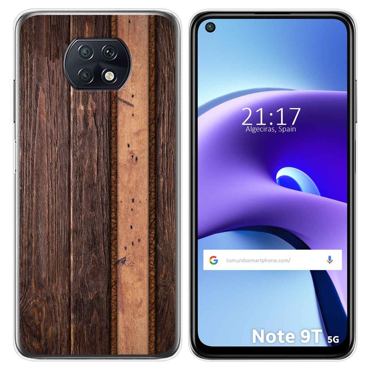 Funda Gel Tpu para Xiaomi Redmi Note 9T 5G diseño Madera 05 Dibujos