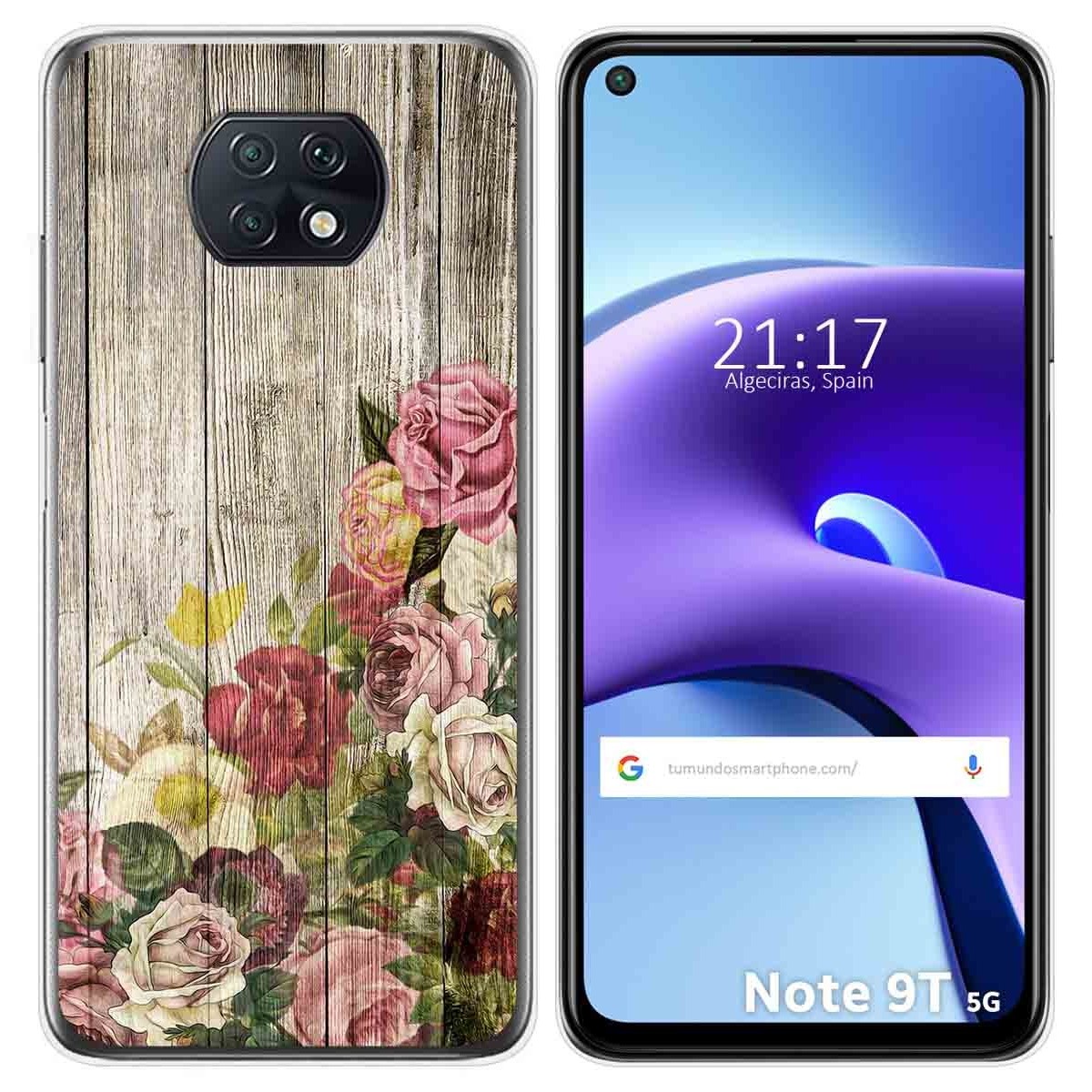 Funda Gel Tpu para Xiaomi Redmi Note 9T 5G diseño Madera 08 Dibujos