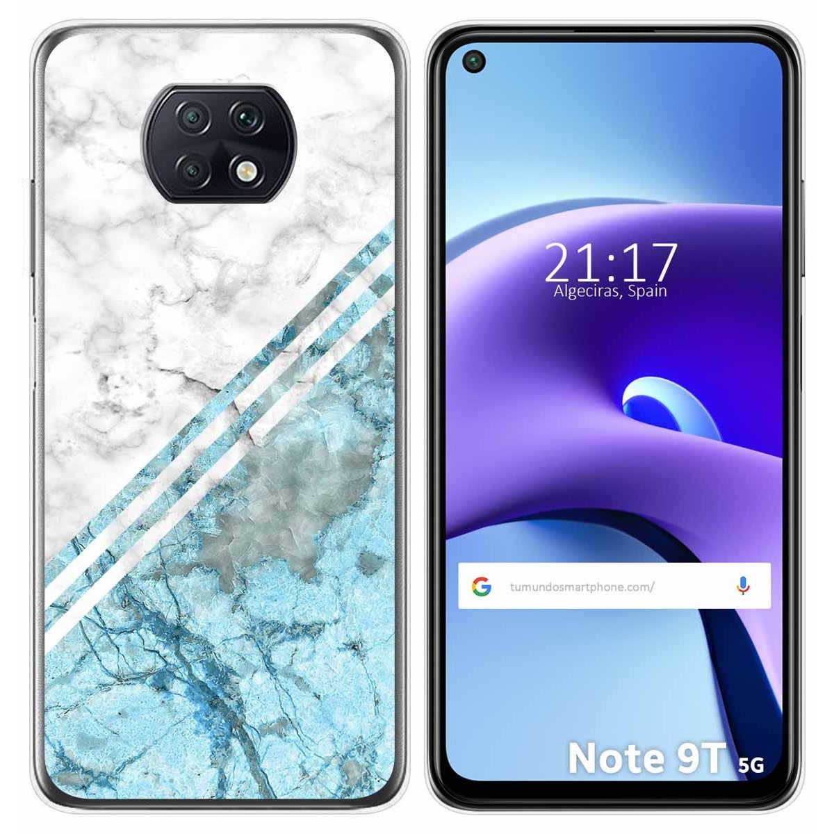 Funda Gel Tpu para Xiaomi Redmi Note 9T 5G diseño Mármol 02 Dibujos