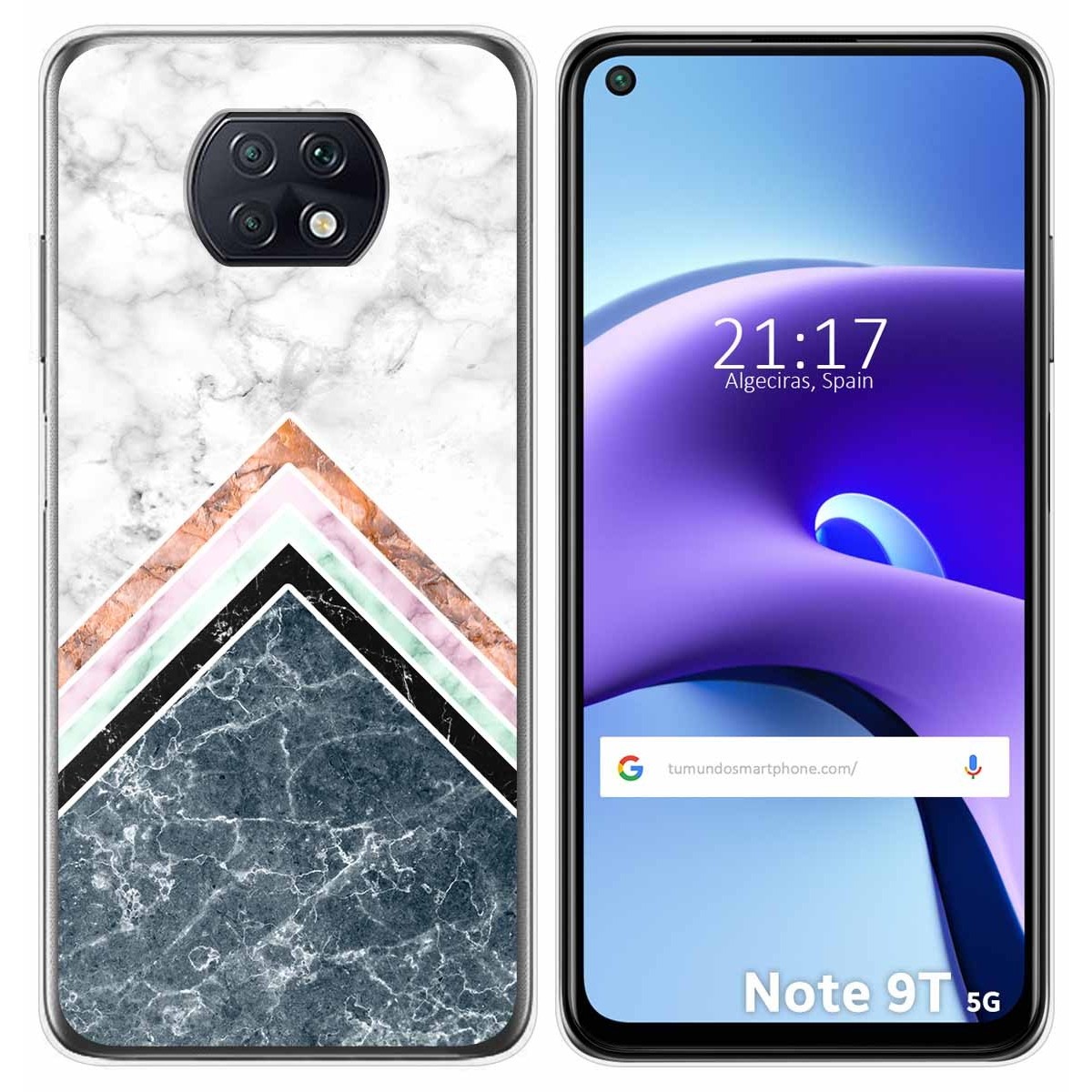 Funda Gel Tpu para Xiaomi Redmi Note 9T 5G diseño Mármol 05 Dibujos