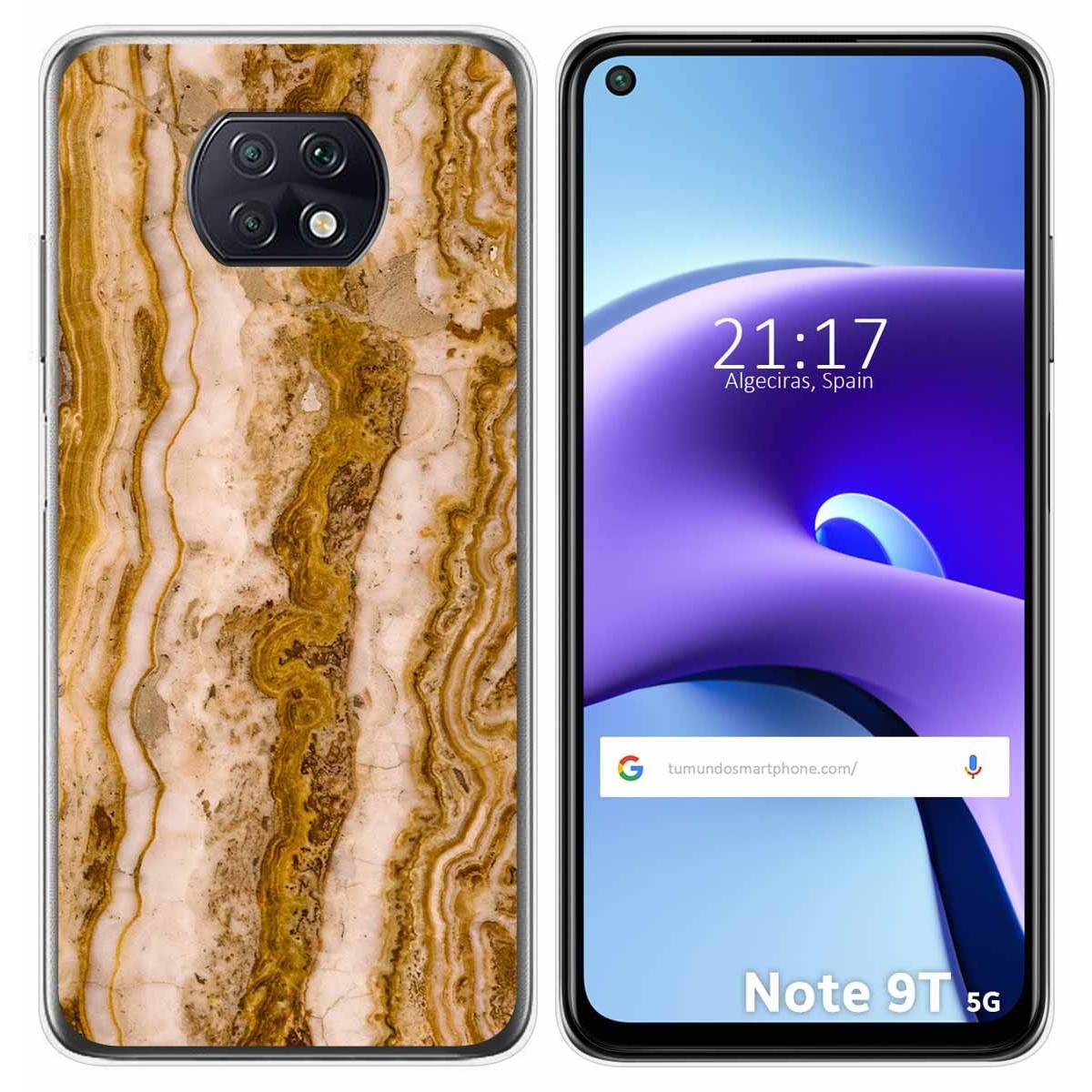 Funda Gel Tpu para Xiaomi Redmi Note 9T 5G diseño Mármol 10 Dibujos