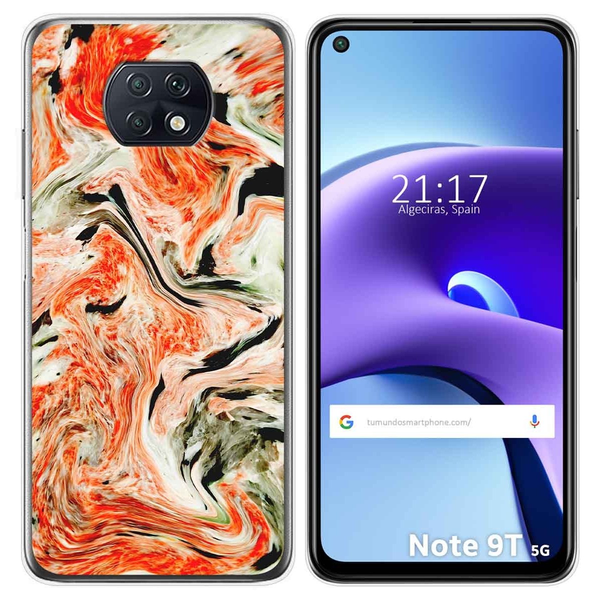 Funda Gel Tpu para Xiaomi Redmi Note 9T 5G diseño Mármol 12 Dibujos