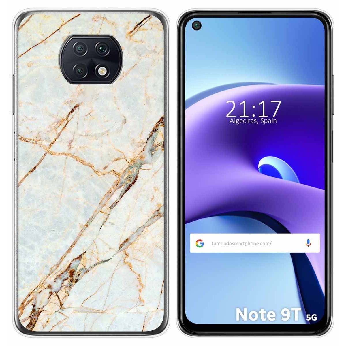 Funda Gel Tpu para Xiaomi Redmi Note 9T 5G diseño Mármol 13 Dibujos