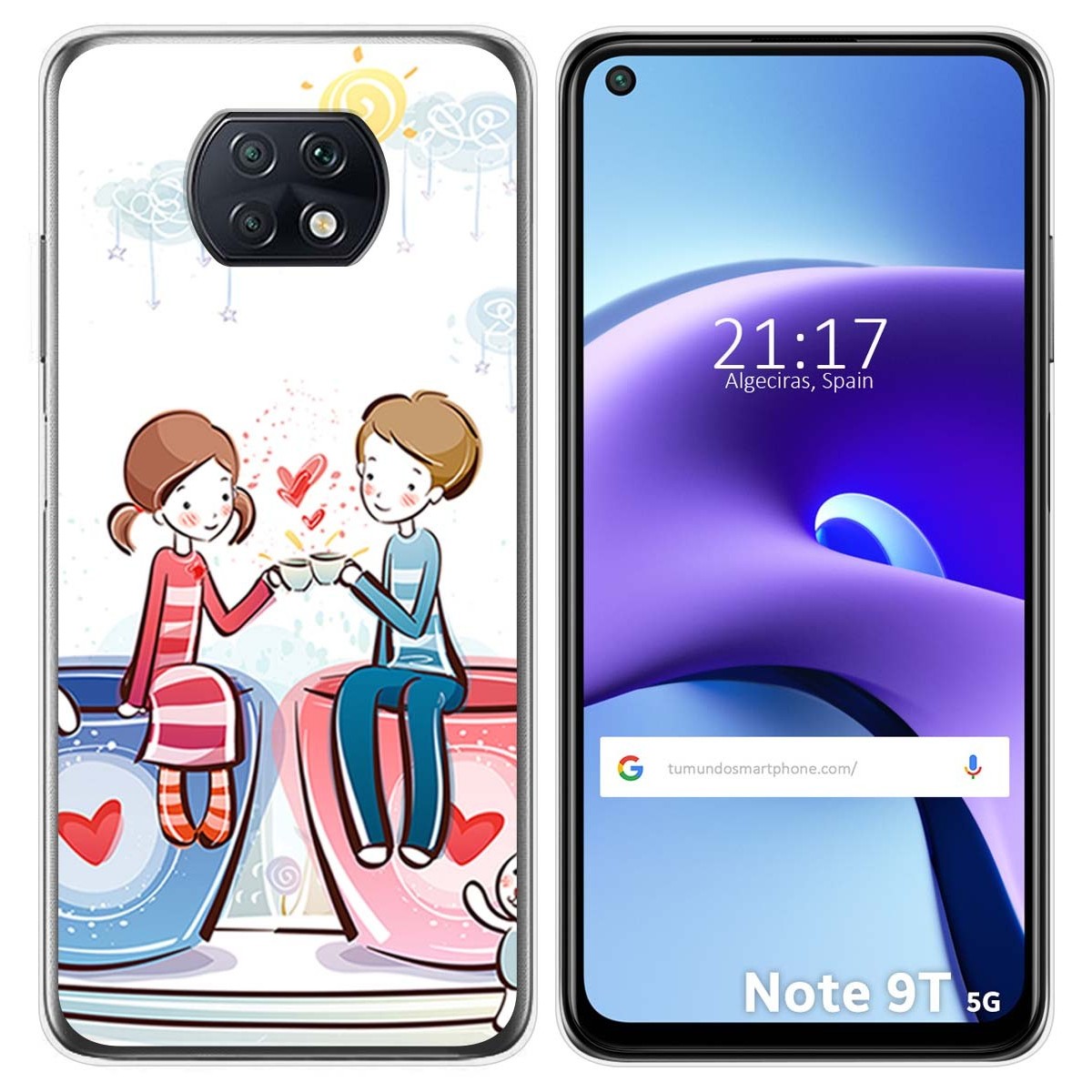 Funda Gel Tpu para Xiaomi Redmi Note 9T 5G diseño Café Dibujos
