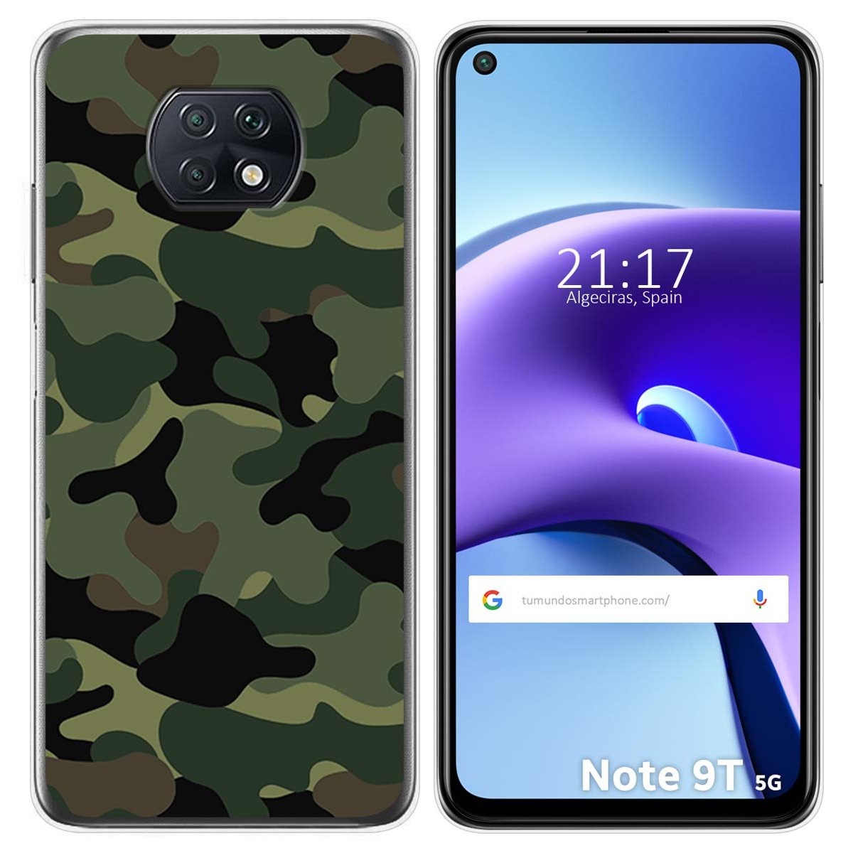 Funda Gel Tpu para Xiaomi Redmi Note 9T 5G diseño Camuflaje Dibujos