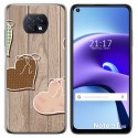 Funda Gel Tpu para Xiaomi Redmi Note 9T 5G diseño Corazones Madera Dibujos