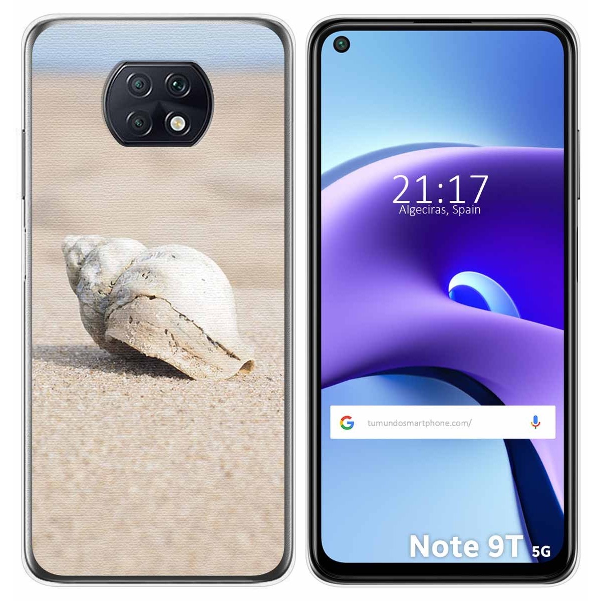 Funda Gel Tpu para Xiaomi Redmi Note 9T 5G diseño Concha Dibujos